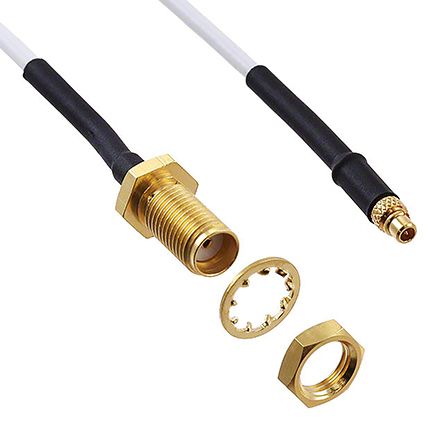 Cinch Connectors Male MMCX to Female SMA Coaxial Cable, RG178, 50 Ω, 910mm
