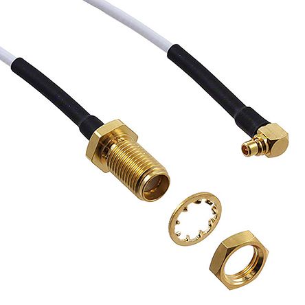 Cinch Connectors Male MMCX to Female SMA Coaxial Cable, RG178, 50 Ω, 152.4mm