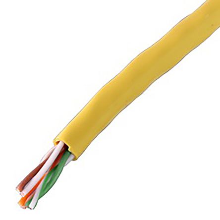 Cinch Connectors Cat5e Ethernet Cable, U/UTP Shield, Yellow, 305m