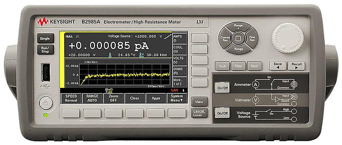 Électromètre B2985A Keysight Technologies de table, 20V c.a. 20mA c.a. RS