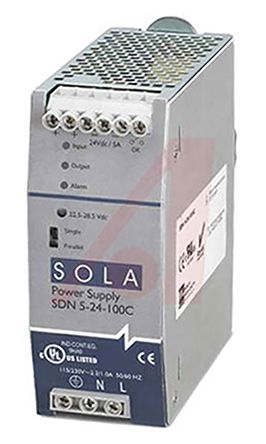 SolaHD SDN-C DIN Rail Power Supply 85 → 264V ac Input, 24V dc Output, 5A 120W