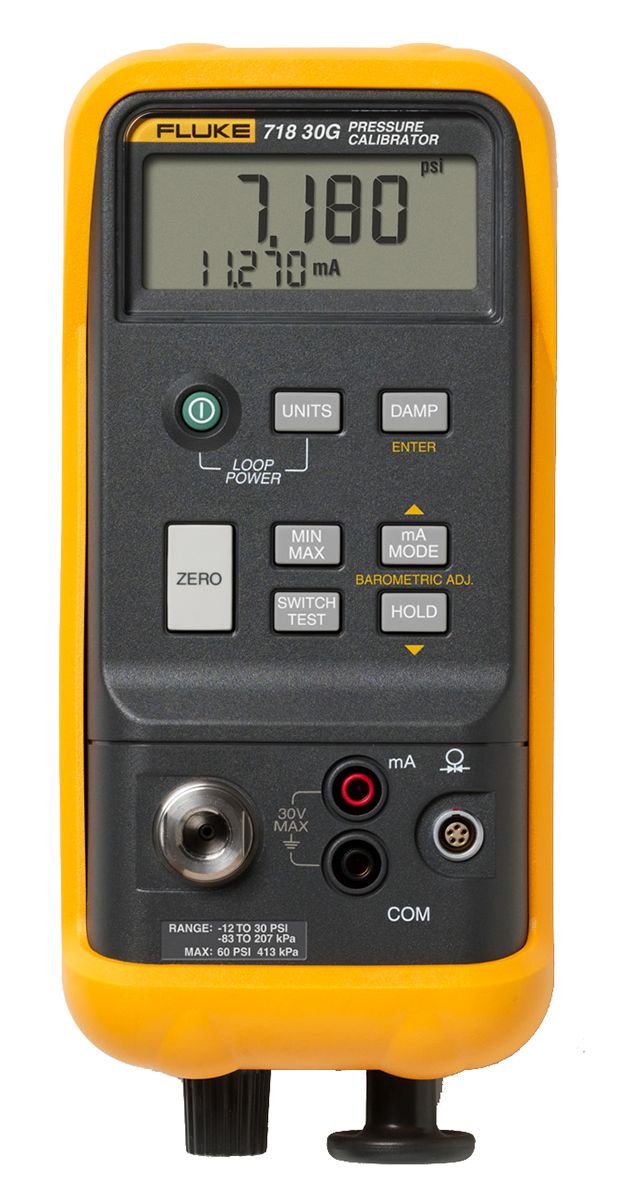 Calibrateur de pression Fluke 718, -850mbar à 2bar, Etalonné RS