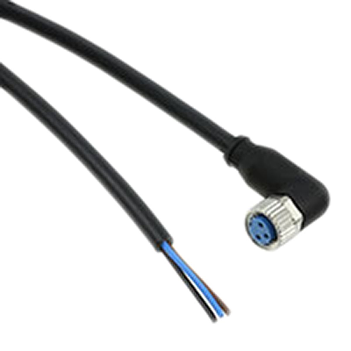 TE Connectivity Right Angle Female M8 to Unterminated Sensor Actuator Cable, 3 Core, PUR, 1.5m
