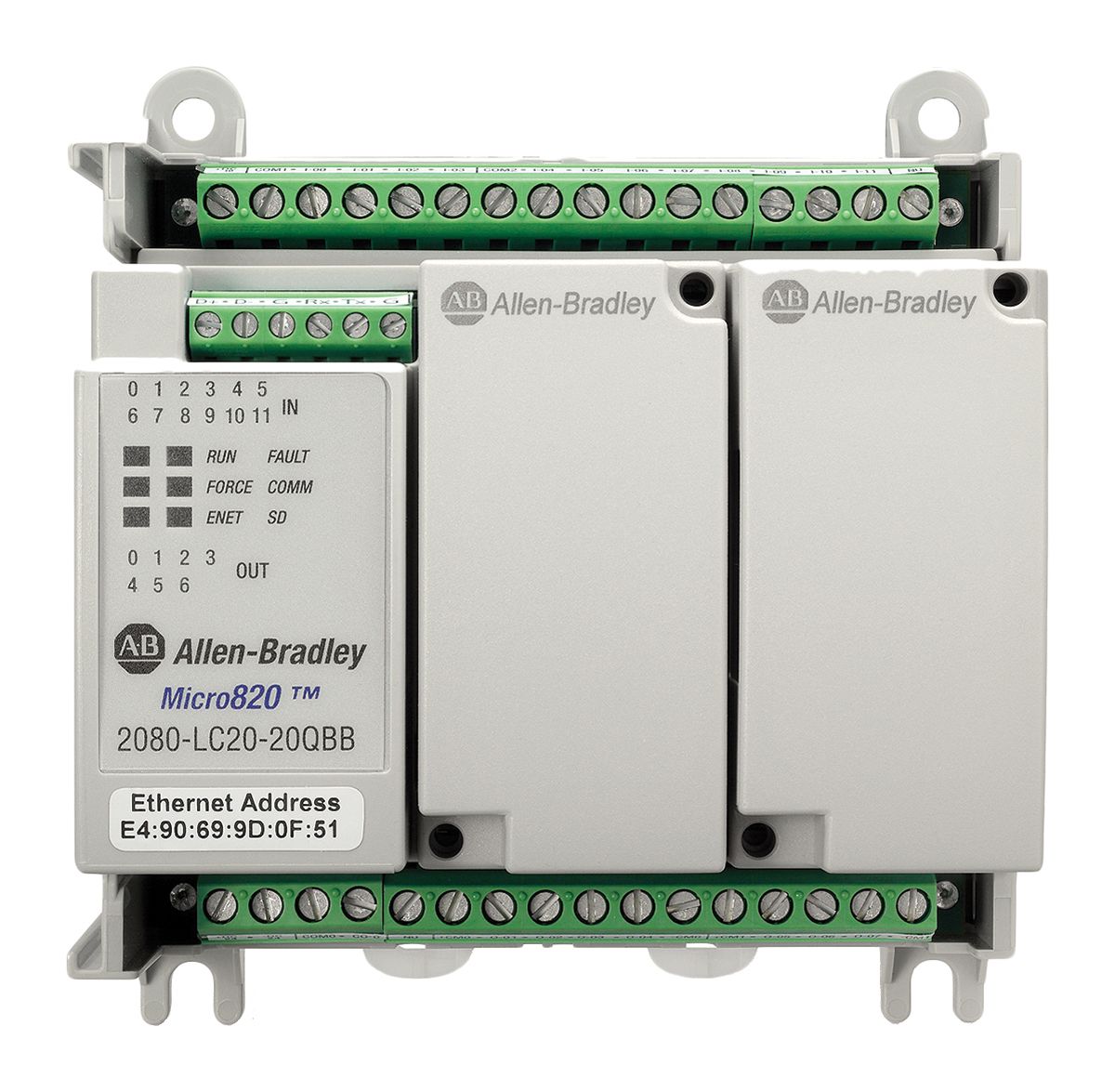 2080LC2020AWB Allen Bradley Micro820 PLC CPU 12 Inputs, 8 Outputs