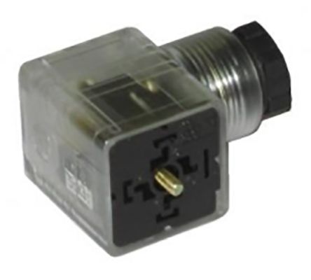 Conector de válvula DIN 43650 A RS PRO, hembra, 3P+E, 230 V ac, 10A, prensaestopas PG11, Montaje por Tornillo