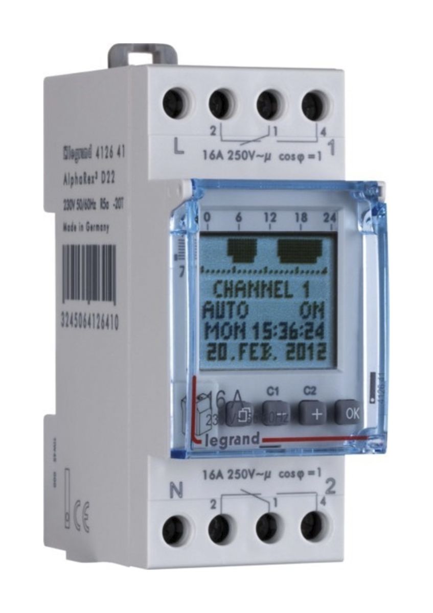 Legrand Digital DIN Rail Time Switch 230 V ac, 2-Channel