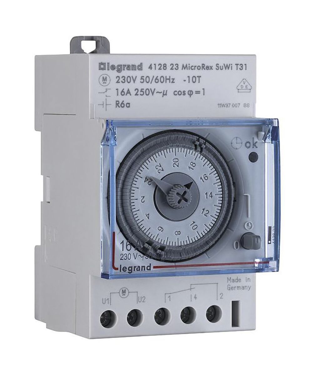 Legrand Analogue DIN Rail Time Switch 230 → 250 V ac, 1-Channel
