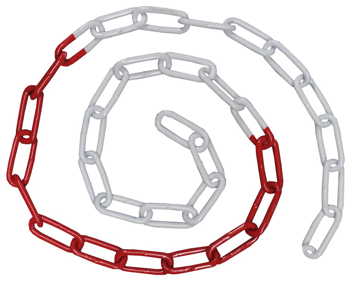 RS PRO Red & White Metal Chain Barrier