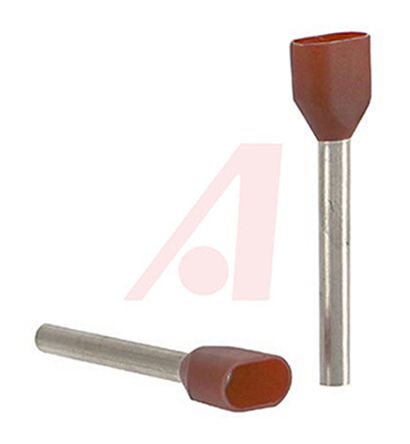 Altech Insulated Crimp Bootlace Ferrule, 18mm Pin Length, 2.4mm Pin Diameter, 2 x 1mm² Wire Size, Red