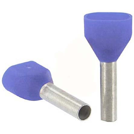 Altech Aderendhülsen bis 2 x 16mm², Stift ø 8.9mm, 2 Eing. , Blau, PP, 16mm, 29mm, Isoliert, 2 x 6AWG max.