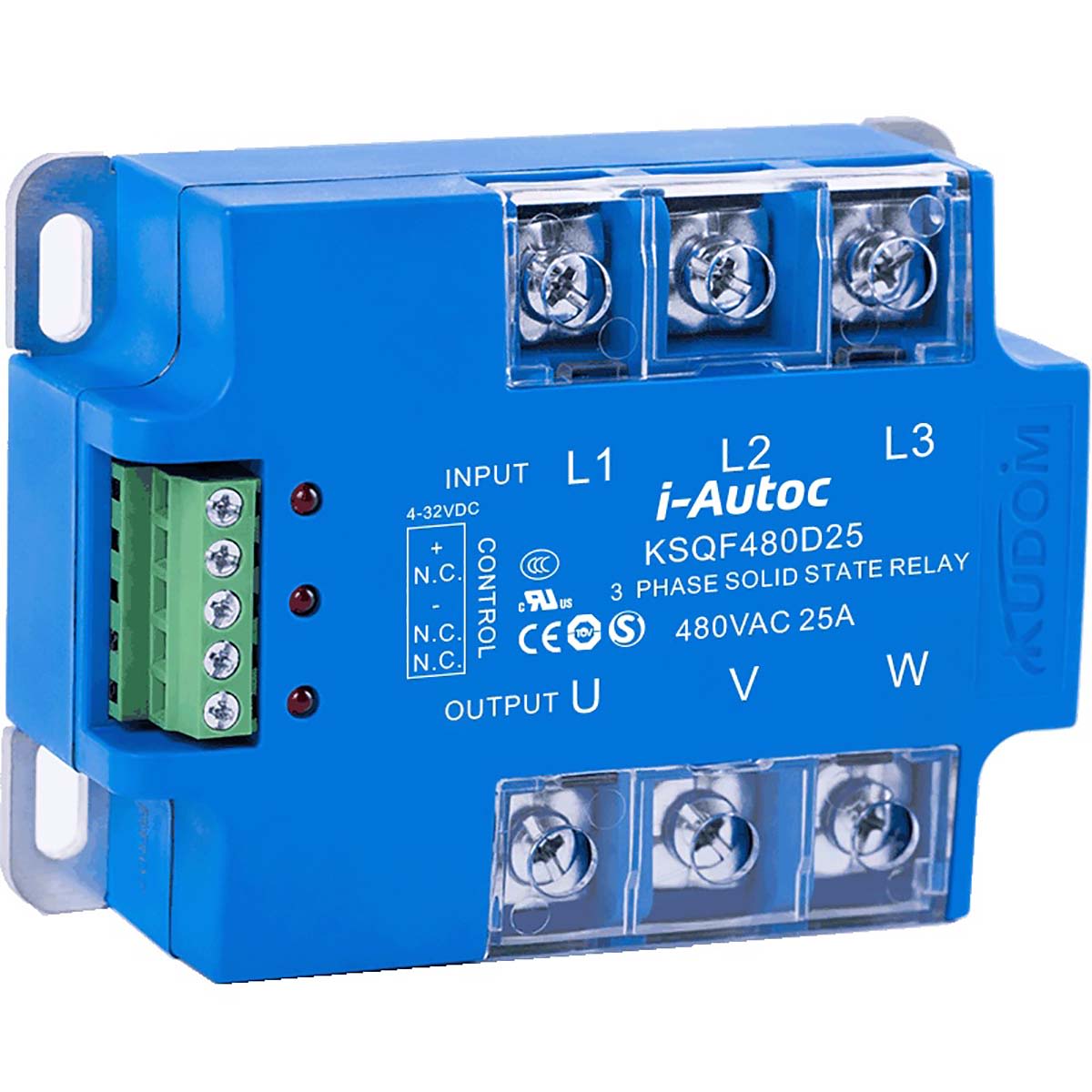 i-Autoc Panel Mount Solid State Relay, 60 A Max. Load, 530 V ac Max. Load, 32 V dc Max. Control