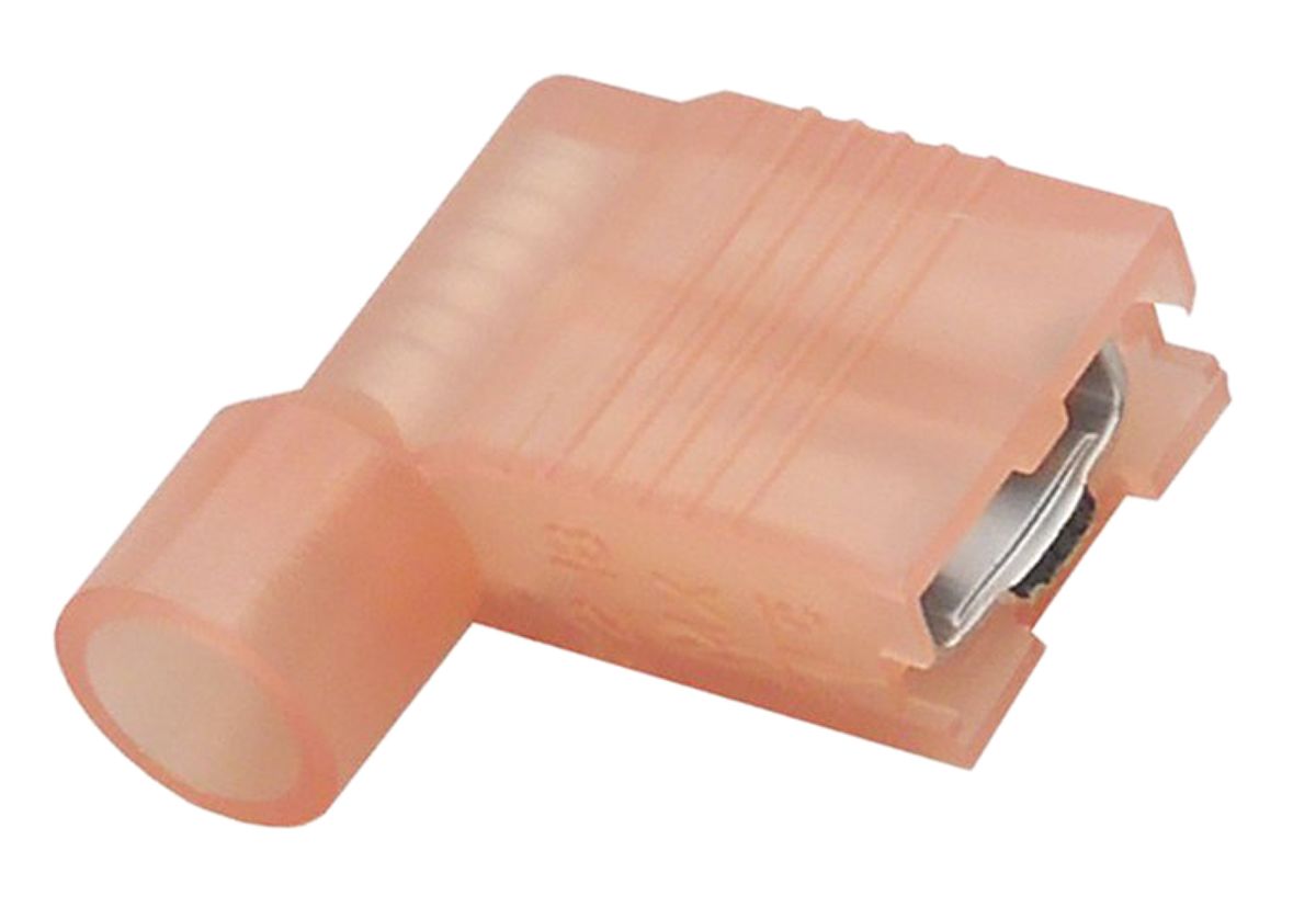 Amphenol Industrial InsulKrimp 19007 Red Insulated Female Spade Connector, Flag Terminal, 6.35 x 0.81mm Tab Size