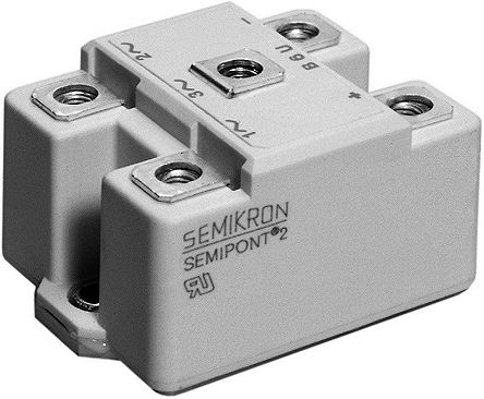 Semikron Bridge Rectifier Module, 150A, 1200V, 3-phase, 5-Pin