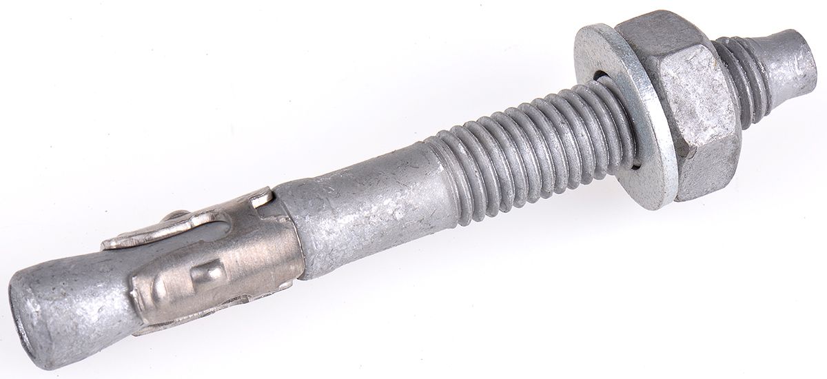 RS PRO Carbon Steel Anchor Bolt M12 x 85mm, 12mm fixing hole
