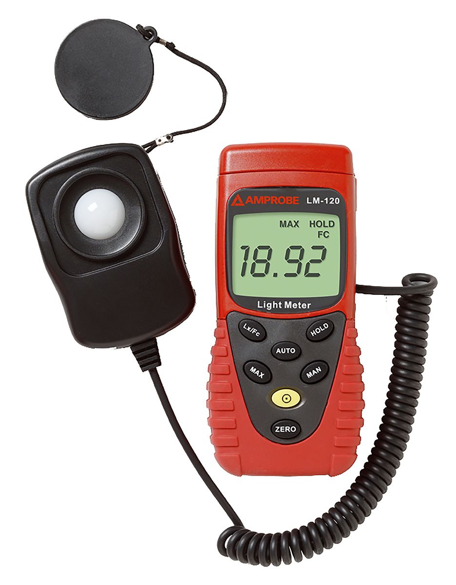 Amprobe LM120 Light Meter, 20lx to 200000lx, ±6 , With RS Calibration