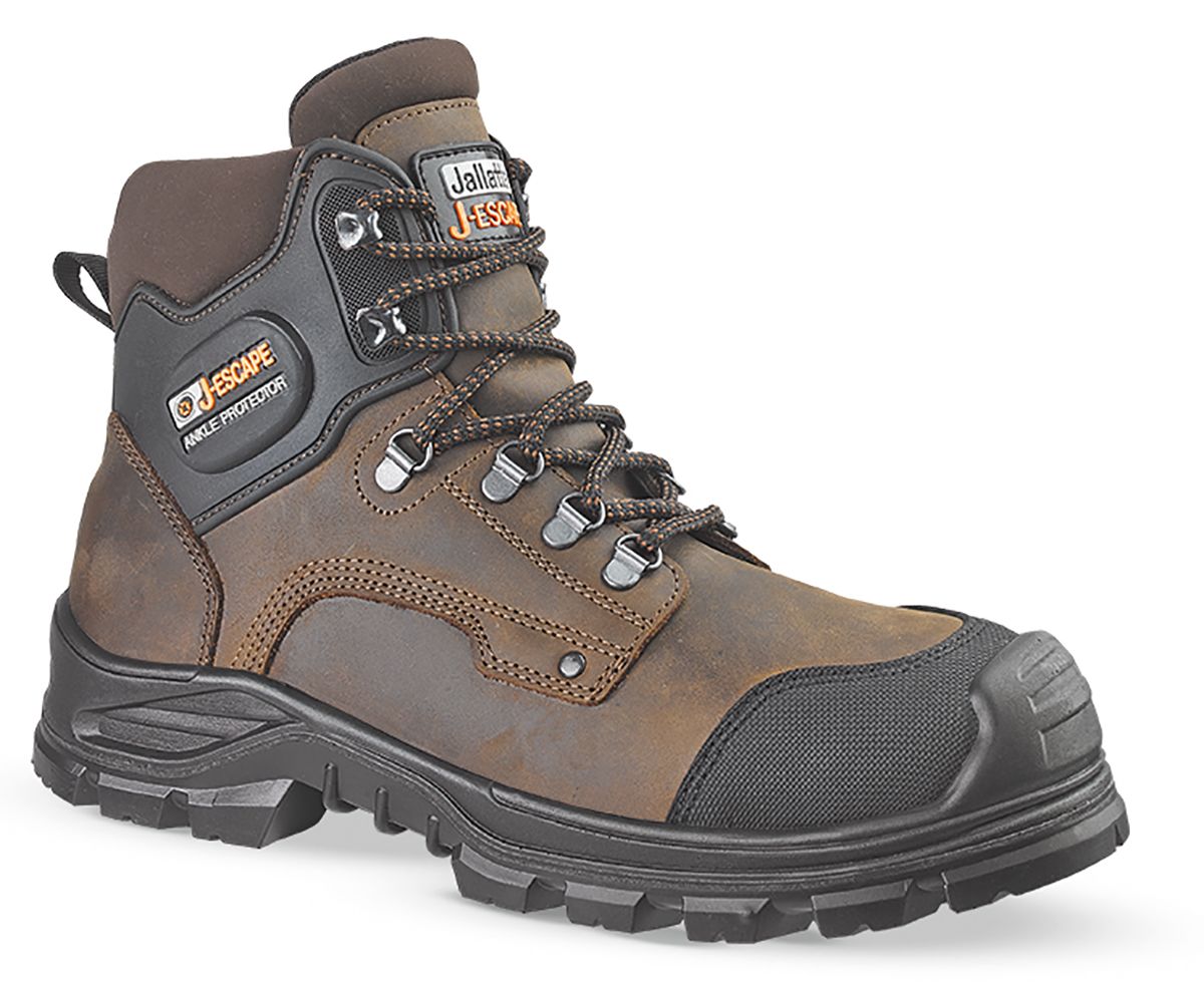 Jallatte SOFTANE BTP Brown Composite Toe Capped Unisex Ankle Safety Boots, UK 8, EU 42