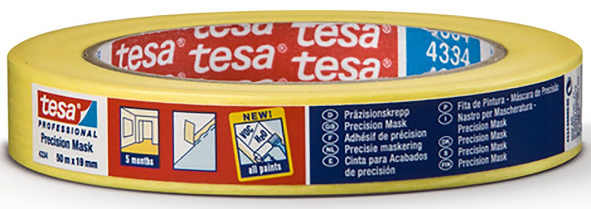 Tesa 4334 Yellow Masking Tape 19mm x 50m