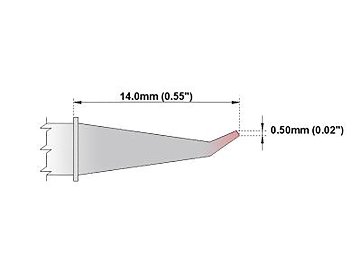 Thermaltronics P Lötkolben-Spitze 0,5 mm Gebogen, scharf 30°