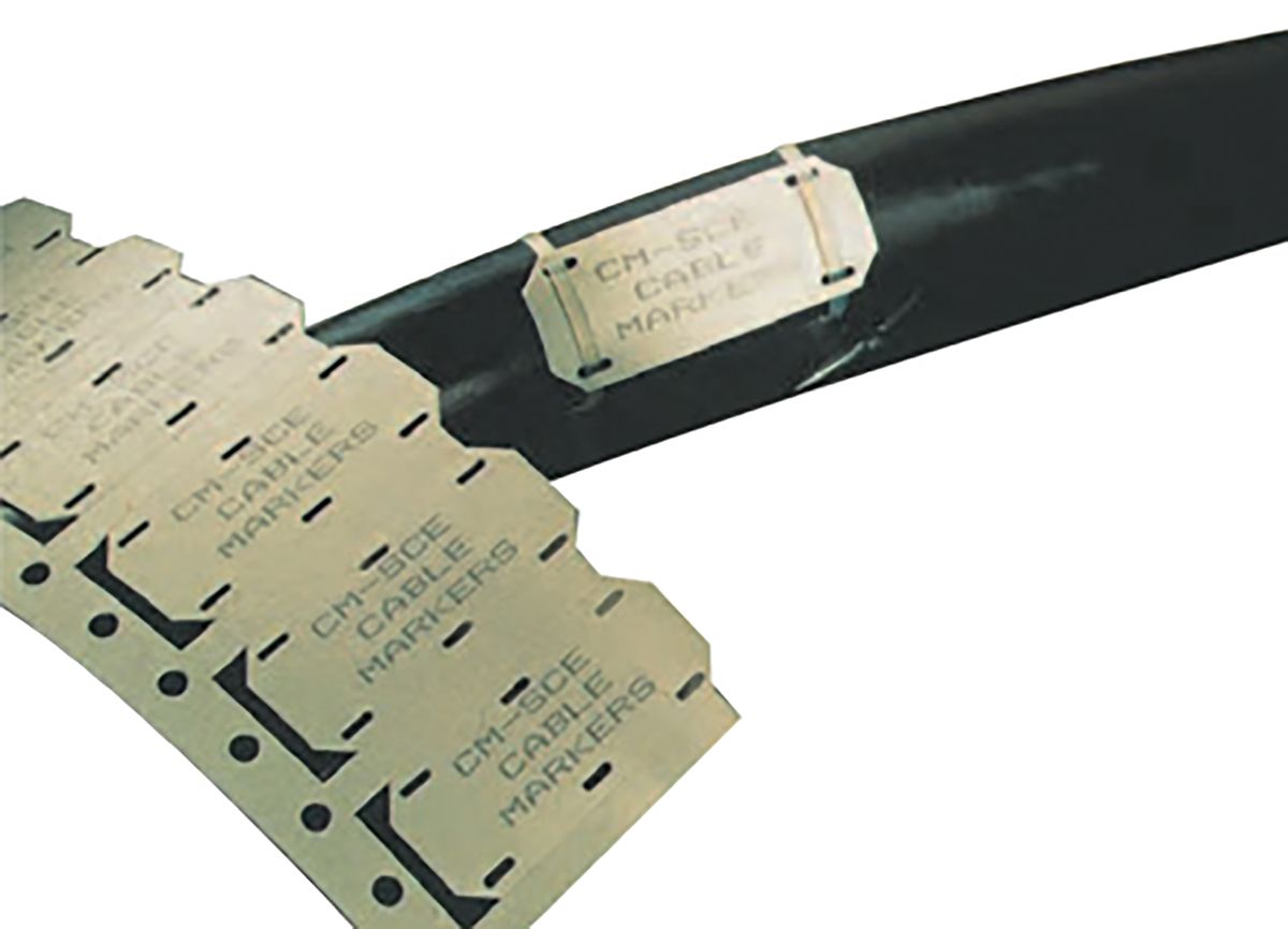 Marcador de cable TE Connectivity, Amarillo, Abrazadera, Paquete de 250, Longitud 12.7mm, Anchura 50,8 mm, 12.5mm, "-0