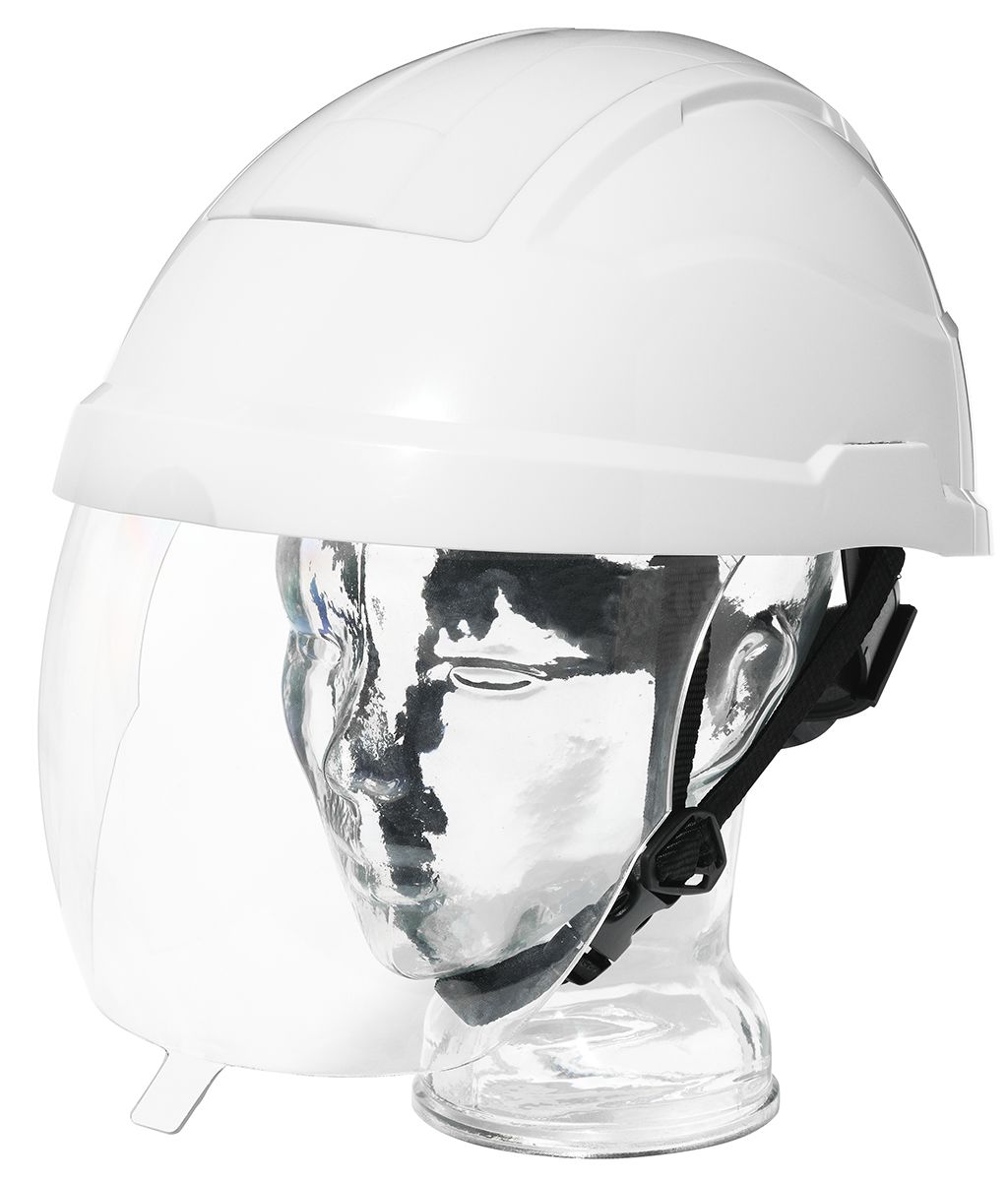 Sibille White Electrician Helmet with Chin Strap