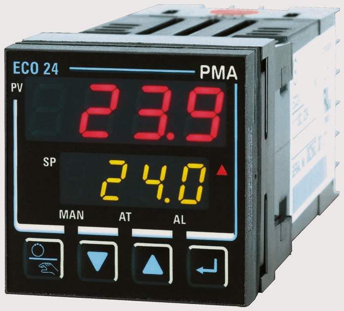 PMA ECO 24 PID Temperaturregler, 3 x/ Strom, Widerstandsthermometer, Thermoelement, Spannung Eingang, 100 →