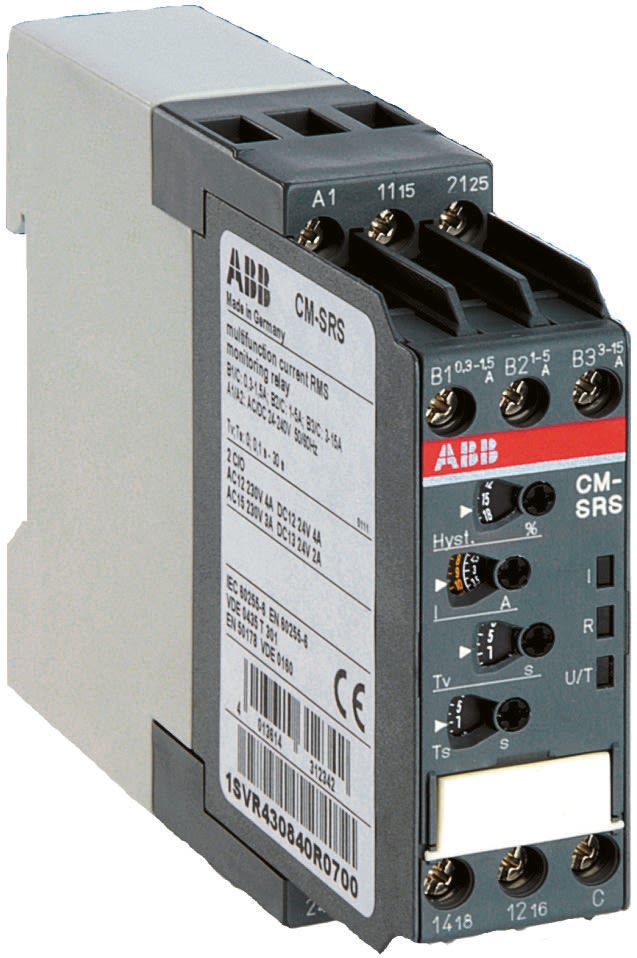 Cm Srsm2 Abb Current Monitoring Relay 03 → 15a 2no2nc Rs