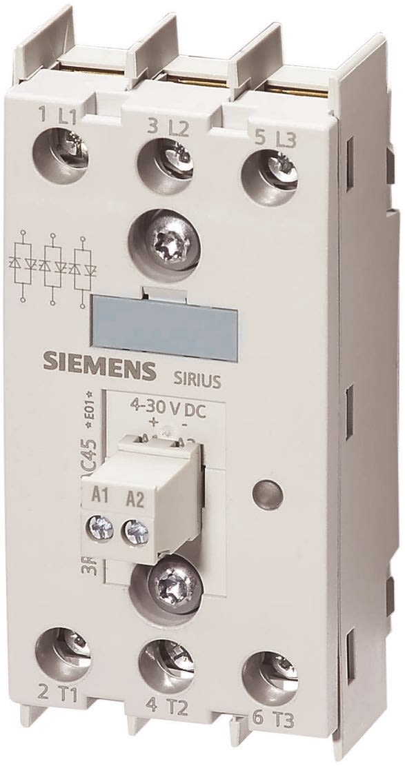 Siemens Panel Mount Solid State Relay, 55 A Max. Load, 600 V Max. Load, 30 V dc Max. Control