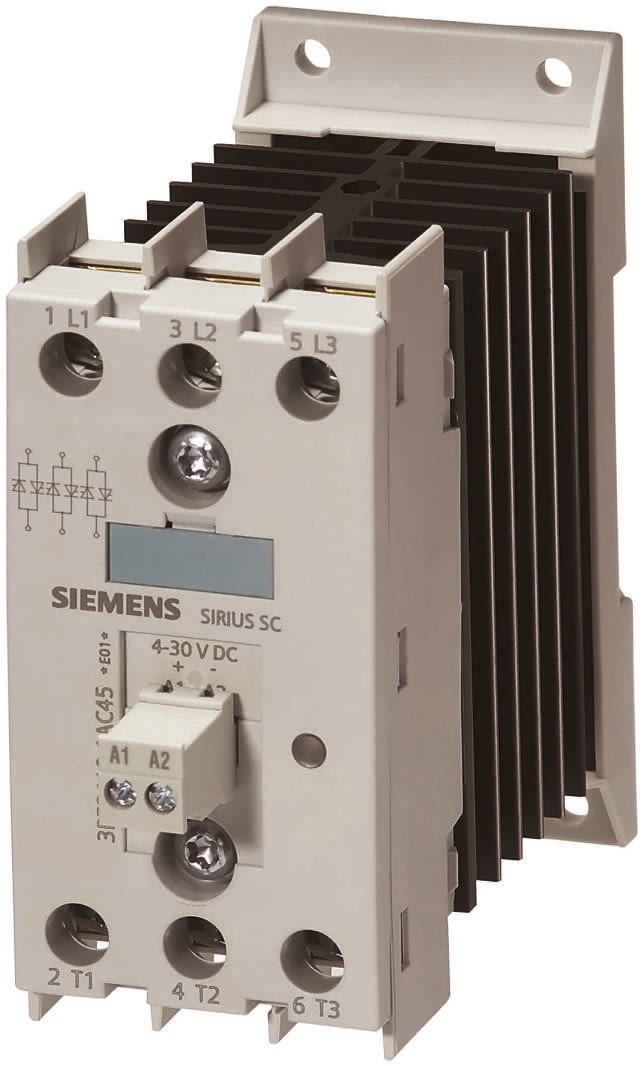 Relé de estado sólido Siemens, contactos 3P-NA, control 4 → 30 V dc, carga 48 → 600V, 50 A máx., montaje