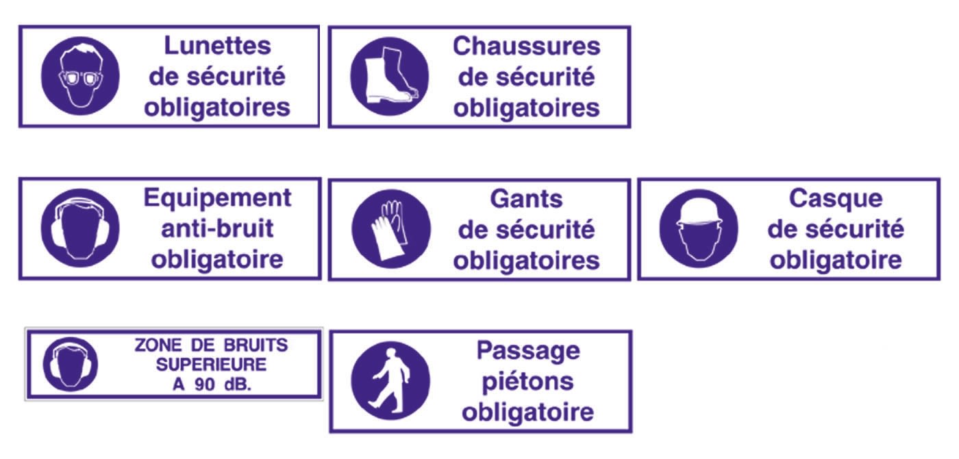 Brady Gebotszeichen "Chaussures de sécurité obligatoires" mit Piktogramm: Fußschutz, PET selbstklebend, Französisch, B
