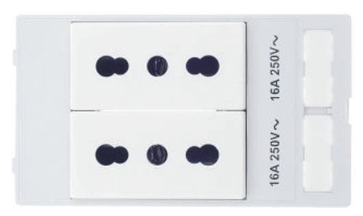 Síťový konektor barva Šedá, formát pólů: 2P+E, 16A Zásuvka Itálie, 250 V Typ L - italská 0
