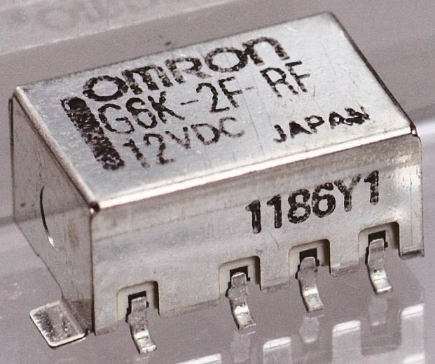 G6K2FRF45DC Omron PCB Mount RF Relay, 4.5V dc Coil, 50Ω Impedance