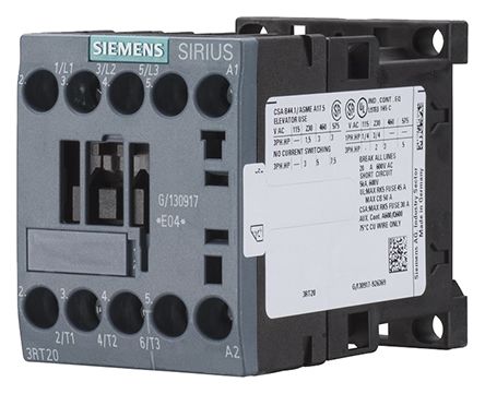 Siemens Control Relay - 3NO, 6.1 A F.L.C, 18 A Contact Rating, 24 Vdc, 3P, SIRIUS Innovation