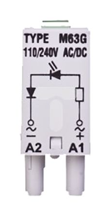 PLUG-IN GRN LED MOD110-230V AC/DC GREY
