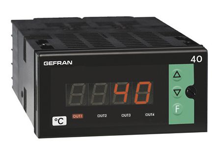 Gefran 40T96 Temperature Indicator, 108 x 48mm, 2 Output Relay, 11 → 27 V ac/dc Supply Voltage