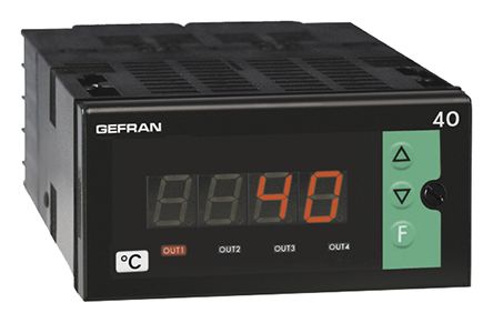 Gefran 40T96 On/Off Temperature Controller, 96 x 48mm, 1 Output Relay, 100 → 240 V ac/dc Supply Voltage