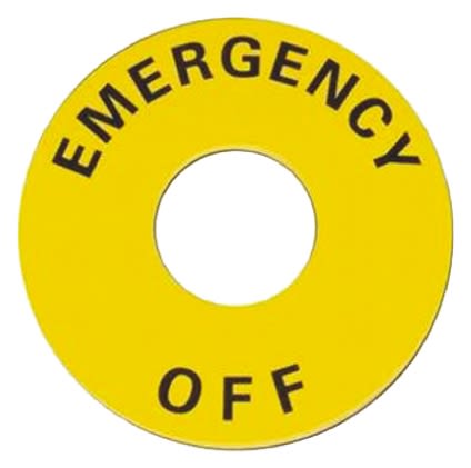 Legend plate with Emergency Off,60mm