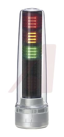 Patlite LS7 Series Clear Signal Tower, 3 Lights, 24 V dc, Direct Mount