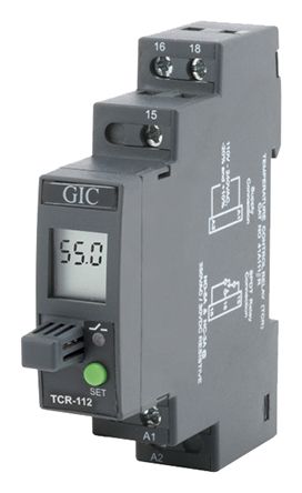GIC DIN Rail Temperature Monitoring Relay, 47 → 63Hz, -10 → +55°C, SPDT