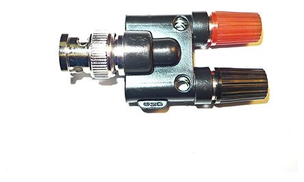 Mueller Electric Black, Red, Male Test Connector Adapter With Brass contacts and Gold (BNC), Nickel (Banana Jack) Plated