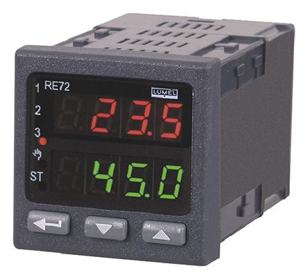 Lumel RE72 Panel Mount PID Temperature Controller, 48 x 48mm, 2 Output Current, Voltage, 85 → 253 V ac/dc Supply