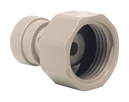 John Guest Acetal Process Fitting 1/4 (Tube OD) in, 3/4 (Thread BSP) in Straight Tap Adapter 1/4 in Push Fit, 3/4 in BSP