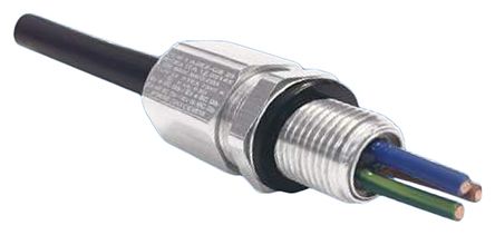 Moflash A2EX-QS Series Metallic Stainless Steel Cable Gland, M20 Thread, 11mm Min, 15mm Max, IP66, IP68