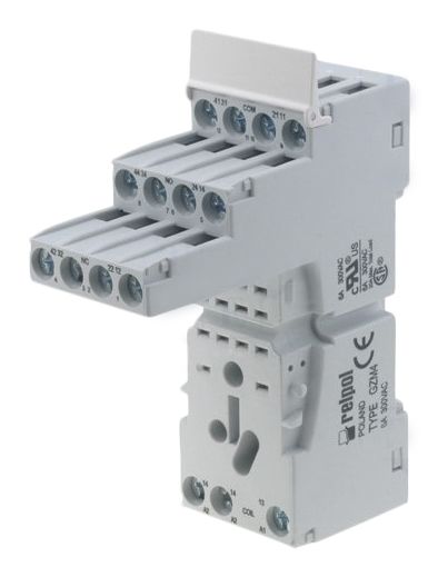 Support relais Relpol 14 contacts, Rail DIN, 300V c.a., pour Relais R3N