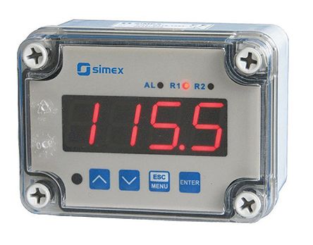 Simex Wall Mount On/Off Temperature Controller, 110 x 80mm 3 Input, 2 Output Relay, 230 V ac Supply Voltage