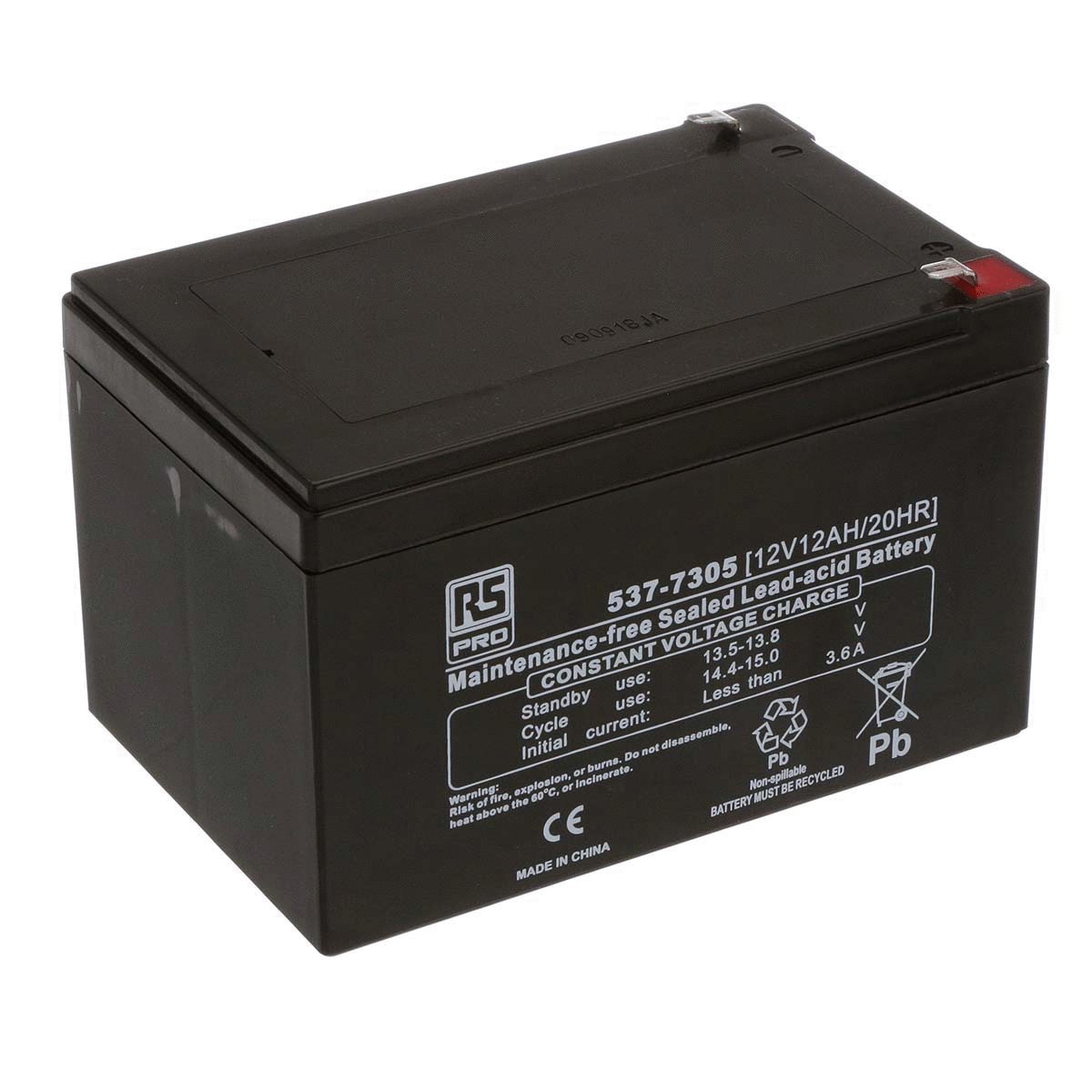 RS PRO 12V T1 Sealed Lead Acid Battery, 12Ah | RS