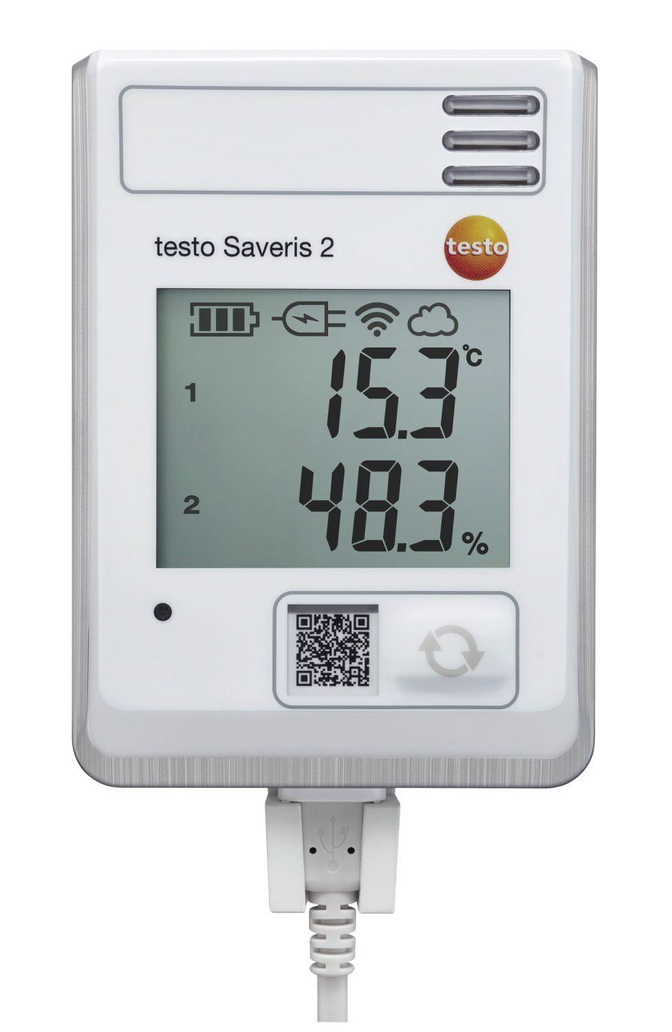 Testo Saveris 2 Temperature & Humidity Data Logger, 2 Input Channel(s), Battery-Powered