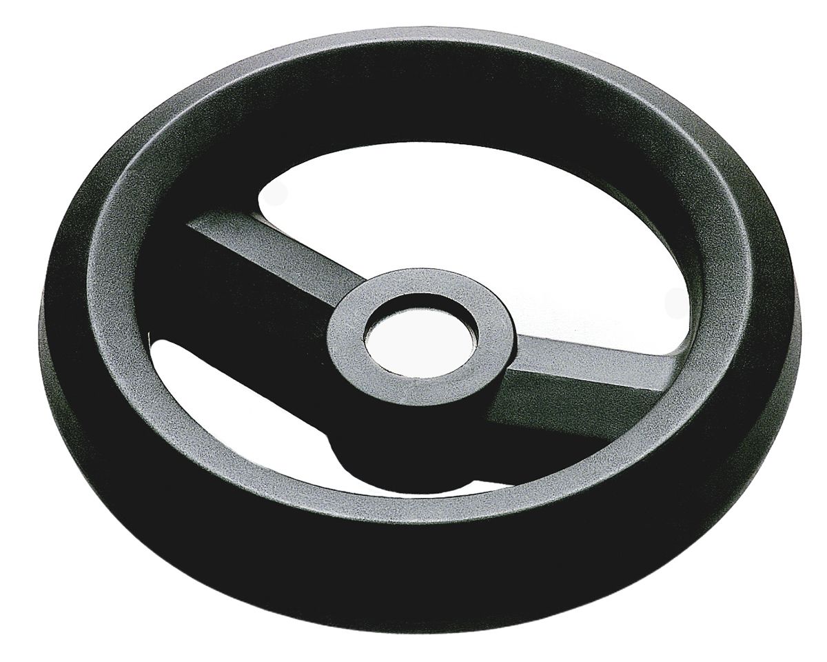 RS PRO Black Glass-Fibre Reinforced Technopolymer Hand Wheel, 126mm diameter