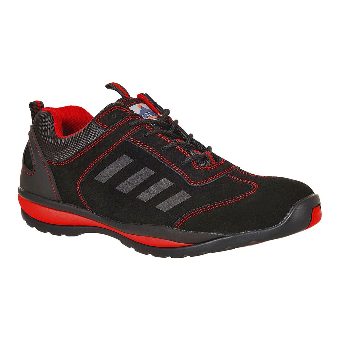 RS PRO Mens Black/Red Toe Capped Safety Trainers, UK 7.5, EU 41 | RS