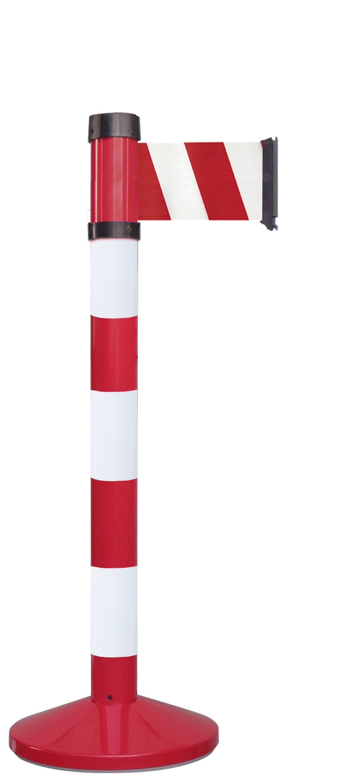 RS PRO Red Metal Retractable Barrier, 4m, Red, White Tape