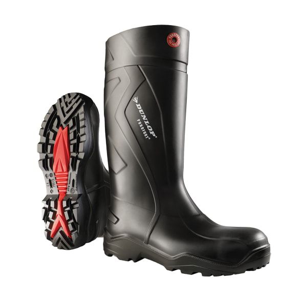 Dunlop Purofort Black Steel Toe Capped Safety Boots, EU 42